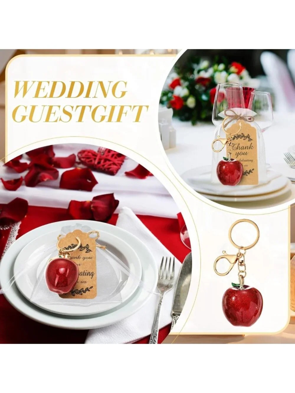 12 Set Keychain Party Favors - Teacher Appreciation Gifts, Wedding & Baby Shower